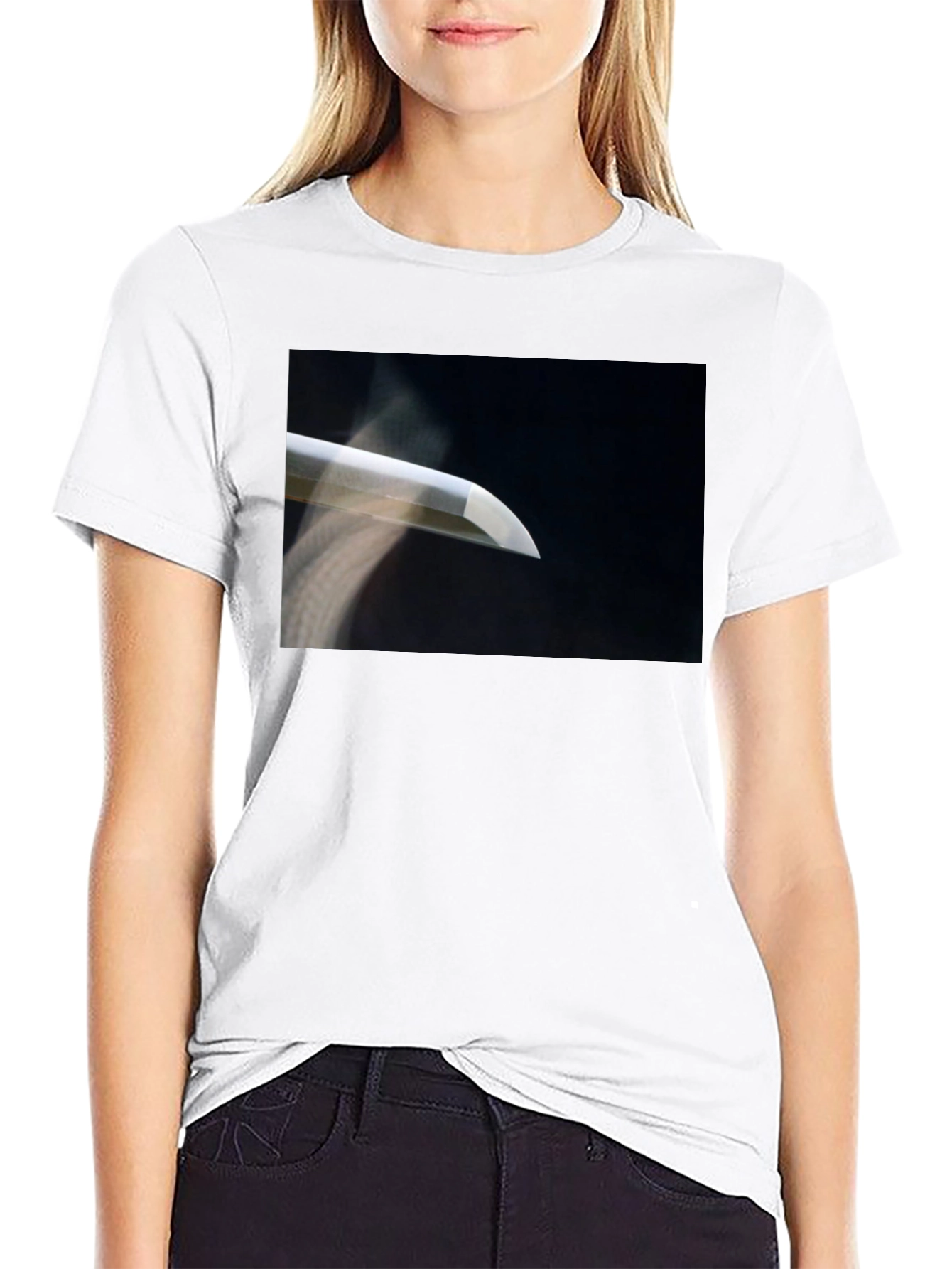 Black Samurai Blade Graphic Tee - Sleek & Stylish Cotton Shirt view 9