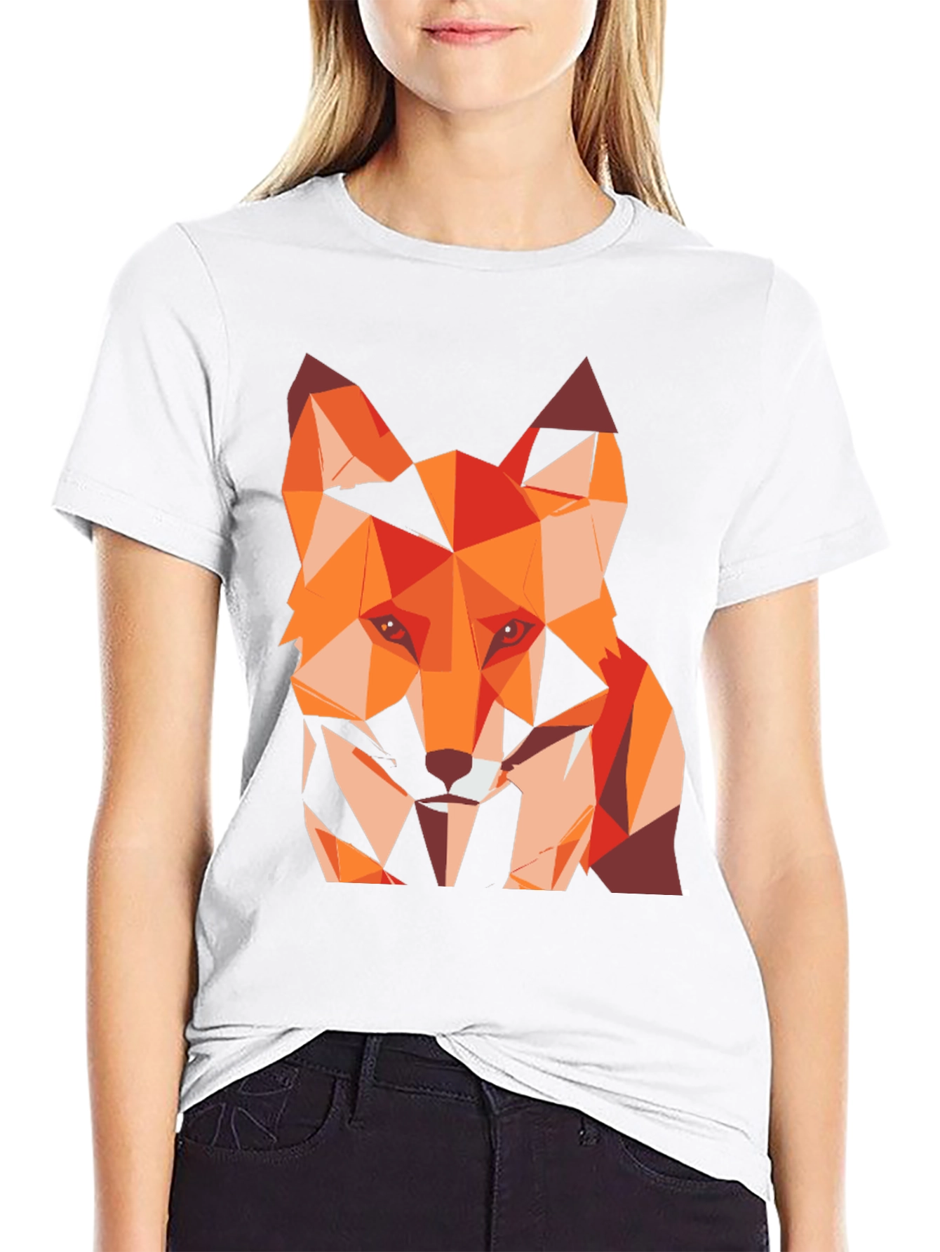Black Geometric Fox Graphic Tee - Stylish Men's T-Shirt view 9