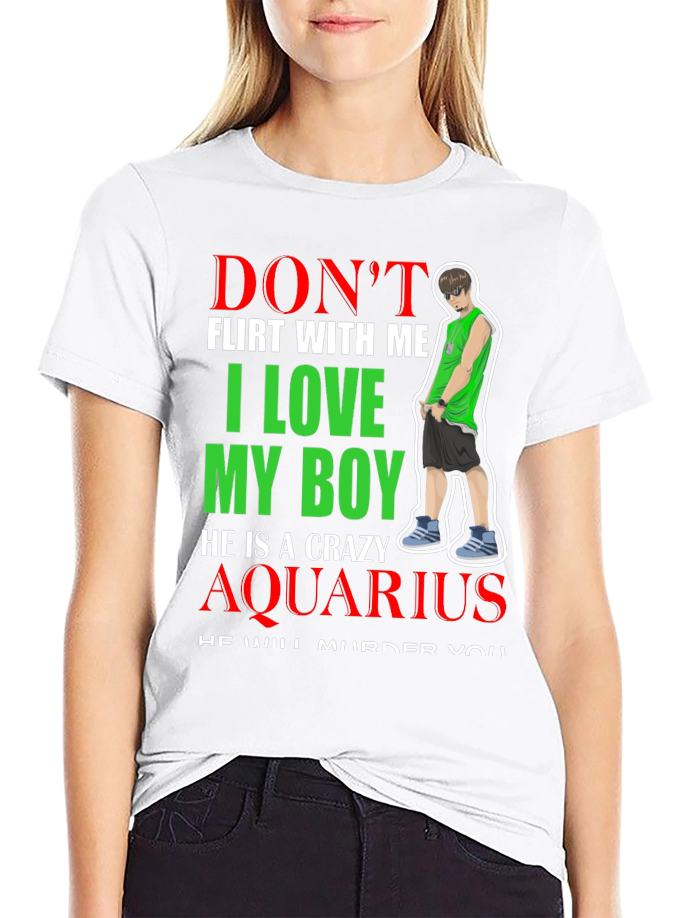 Black Crazy Aquarius Boy Graphic Tee view 9