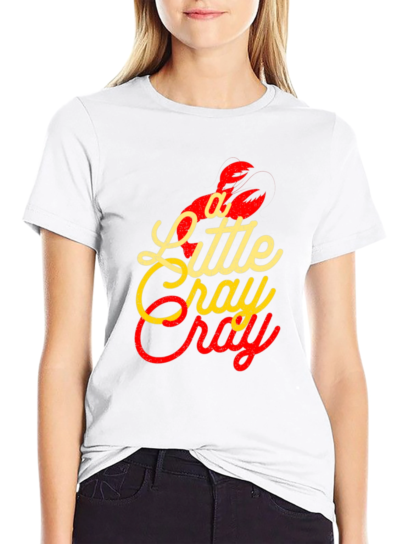 Black A Little Cray Funny Lobster Graphic T-Shirt view 9