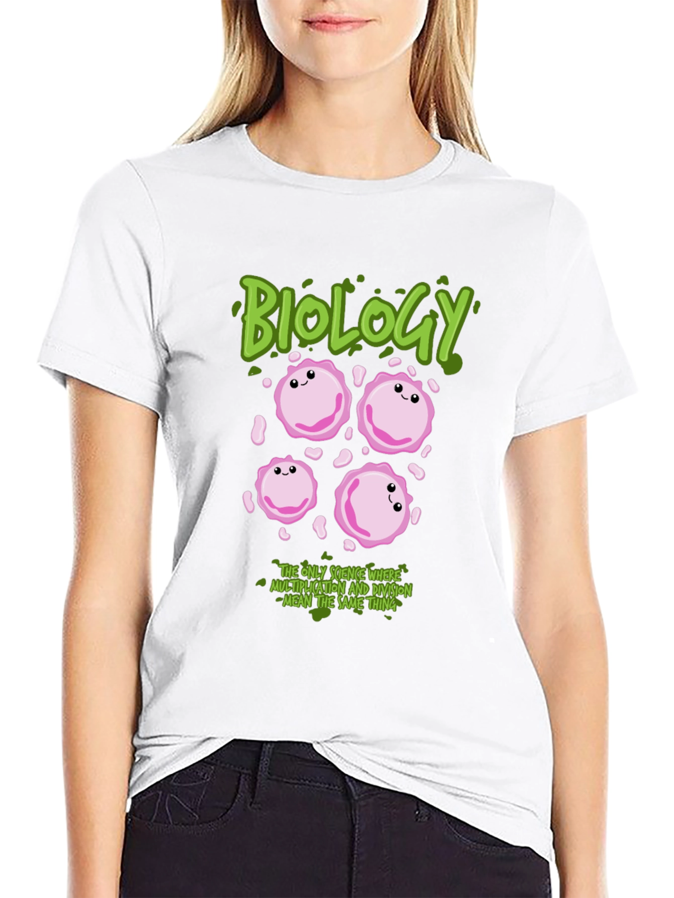 Black Biology Cell Division T-Shirt: Funny Science Tee view 9