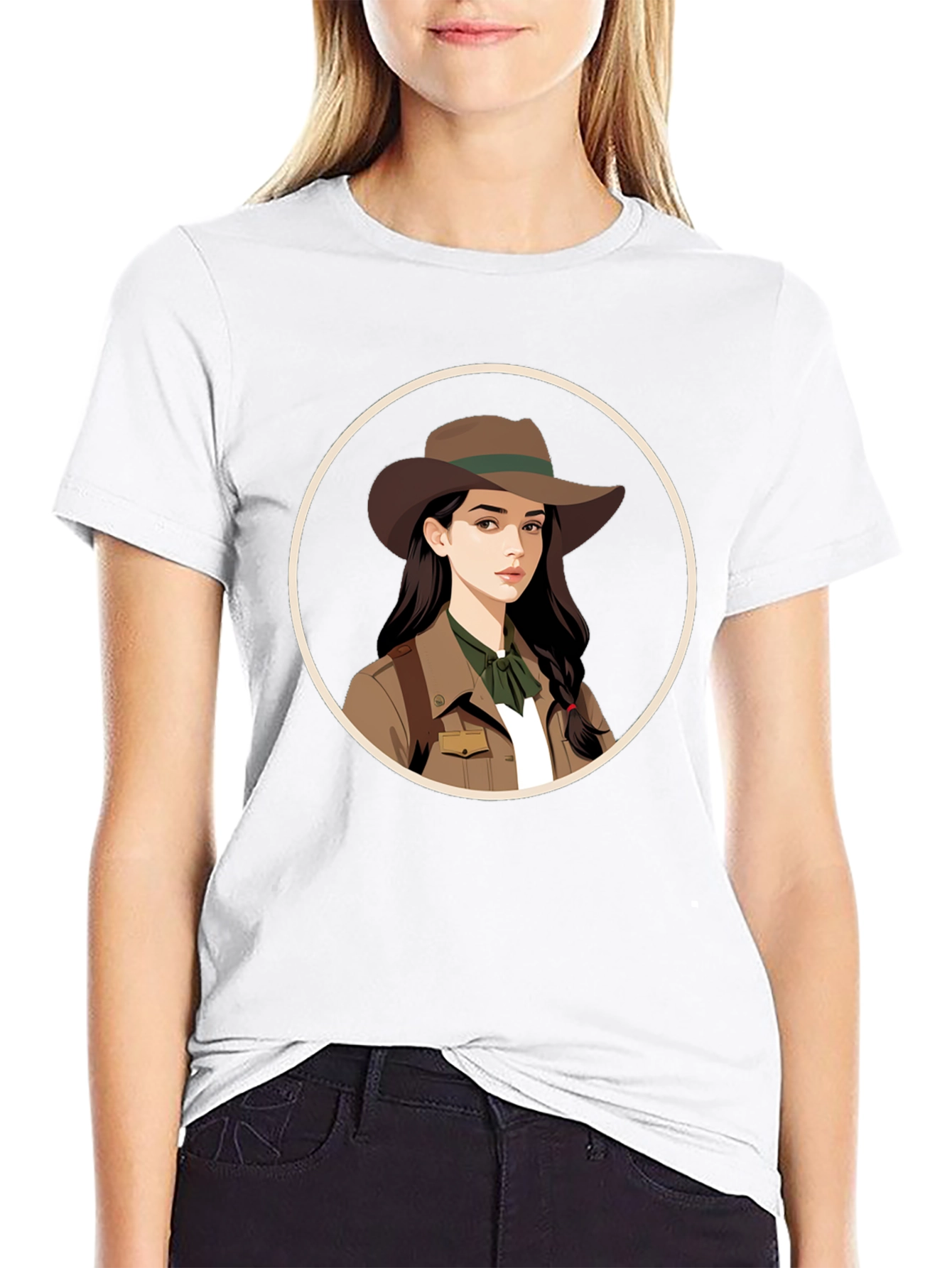 Black Adventurer Girl Graphic Tee - Black Unisex T-Shirt view 9