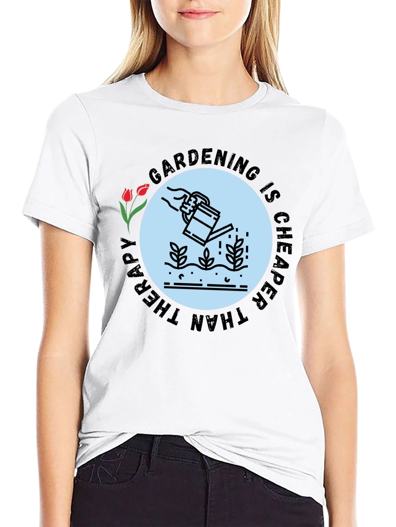 Black Gardening Therapy T-Shirt - Stylish & Comfortable view 9
