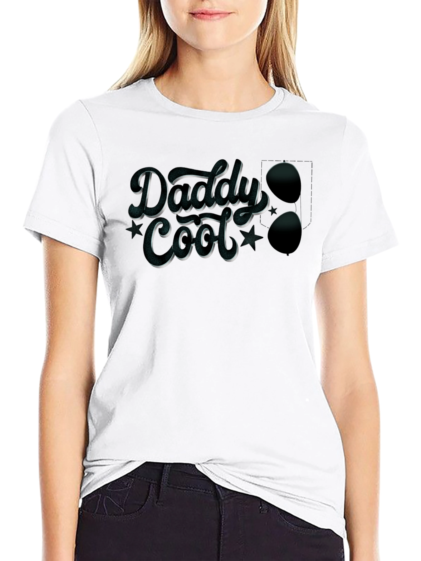Black Daddy Cool Graphic Tee - Stylish Men's Black T-Shirt view 9