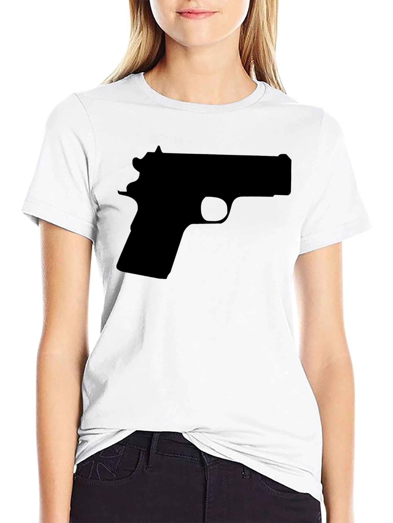 Black Gun Silhouette Graphic Tee - Black view 9