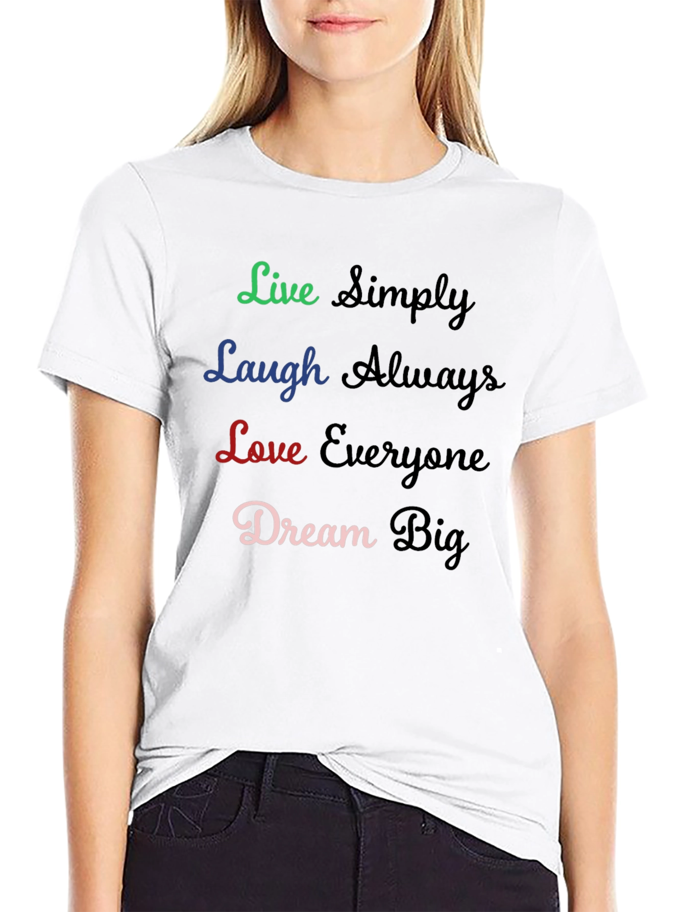 Black Live, Laugh, Love T-Shirt - Inspirational Graphic Tee view 9