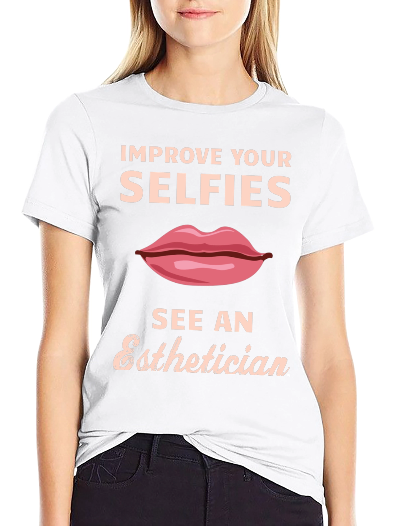 Black Improve Your Selfies T-Shirt view 9