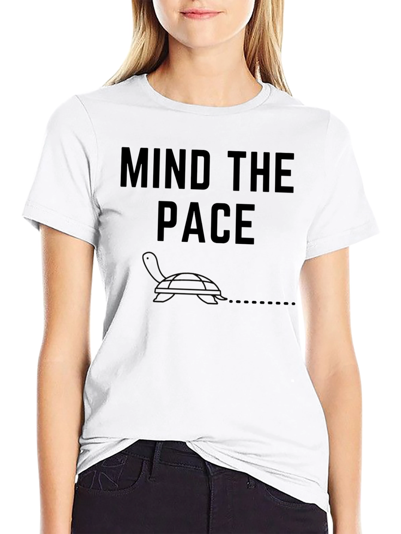 Black Mind the Pace Turtle Graphic Tee view 9