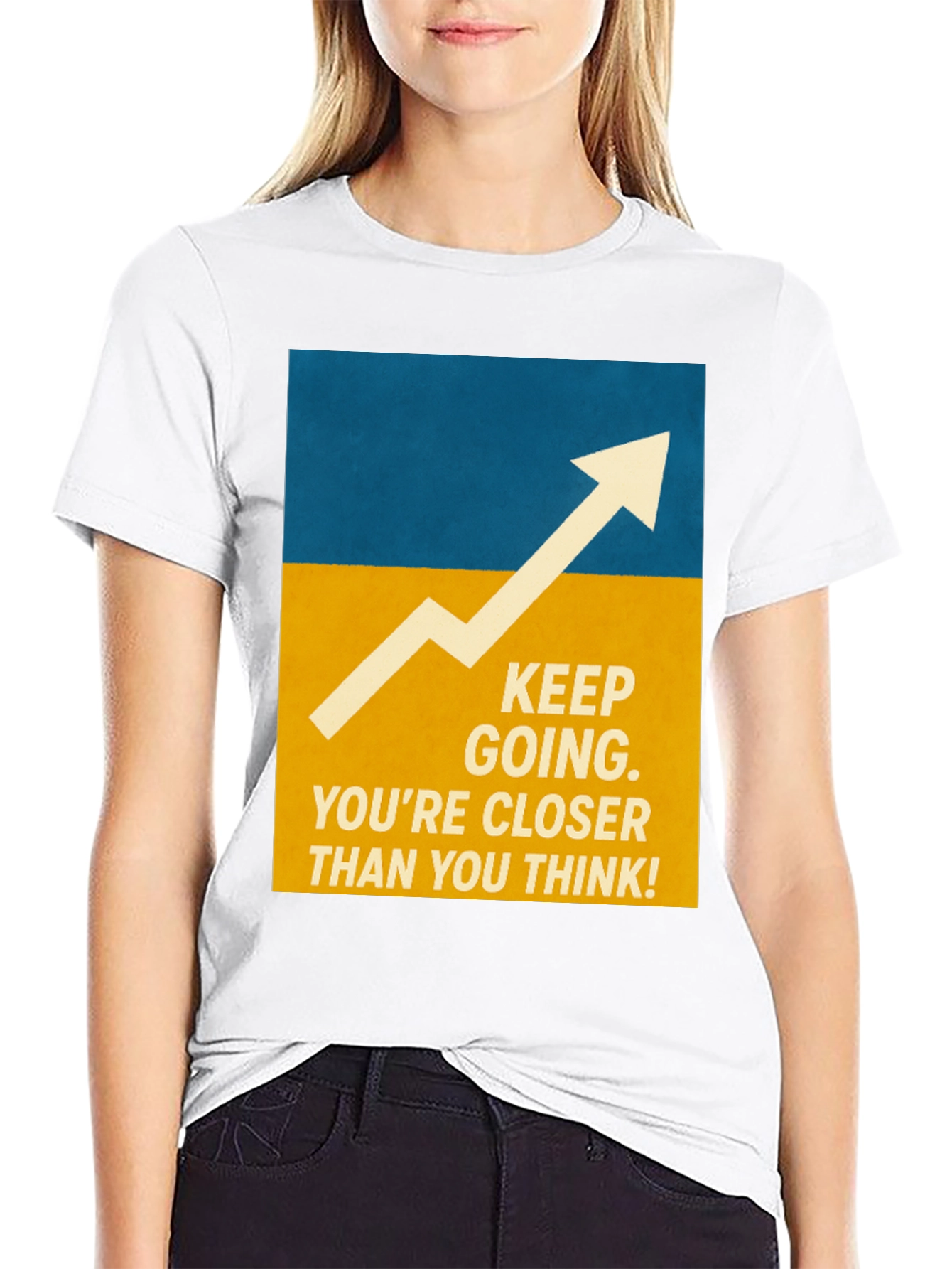 Black Motivational Graphic Tee - Keep Going! view 9
