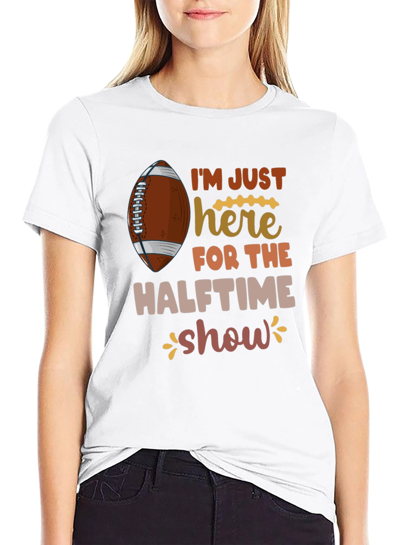 Black Halftime Show Football T-Shirt view 9