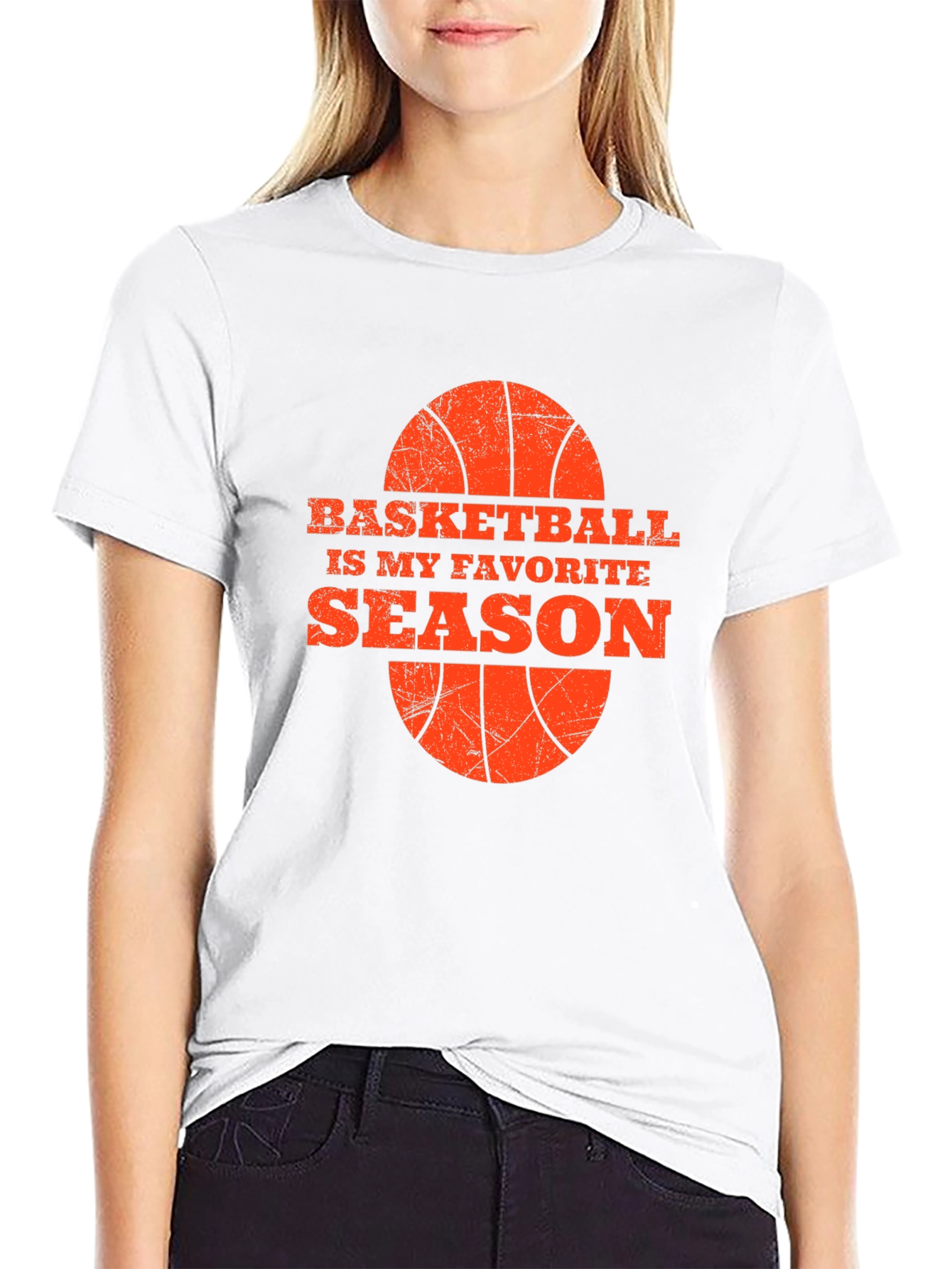 Black Basketball Season Favorite Tee - Black Graphic T-Shirt view 9