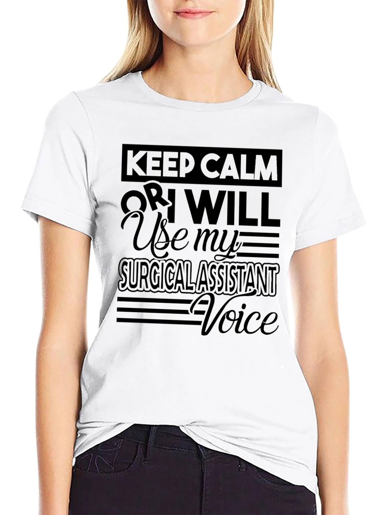 Black Surgical Assistant Voice Funny Graphic Tee view 9
