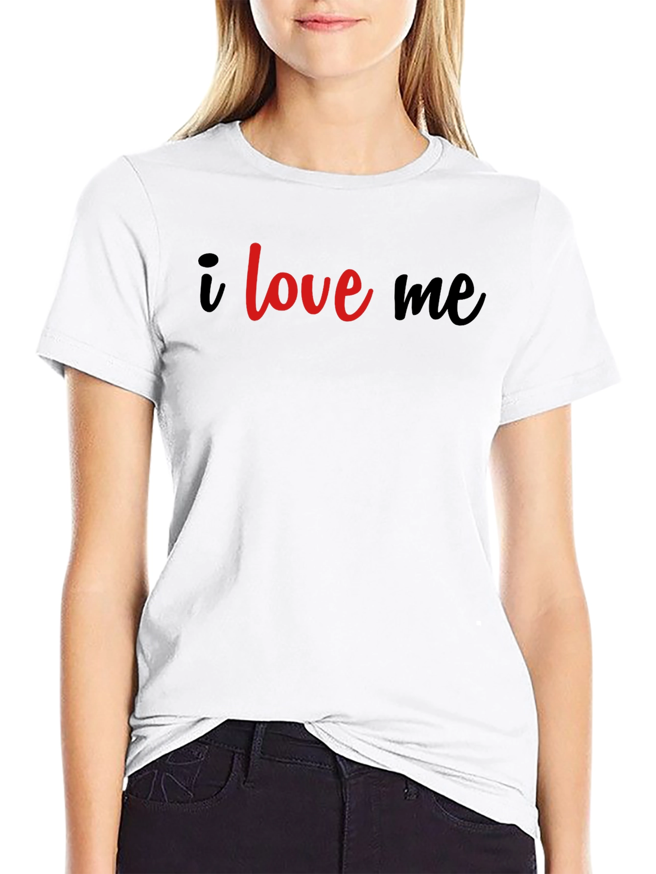 Black I Love Me Black Graphic Tee view 9