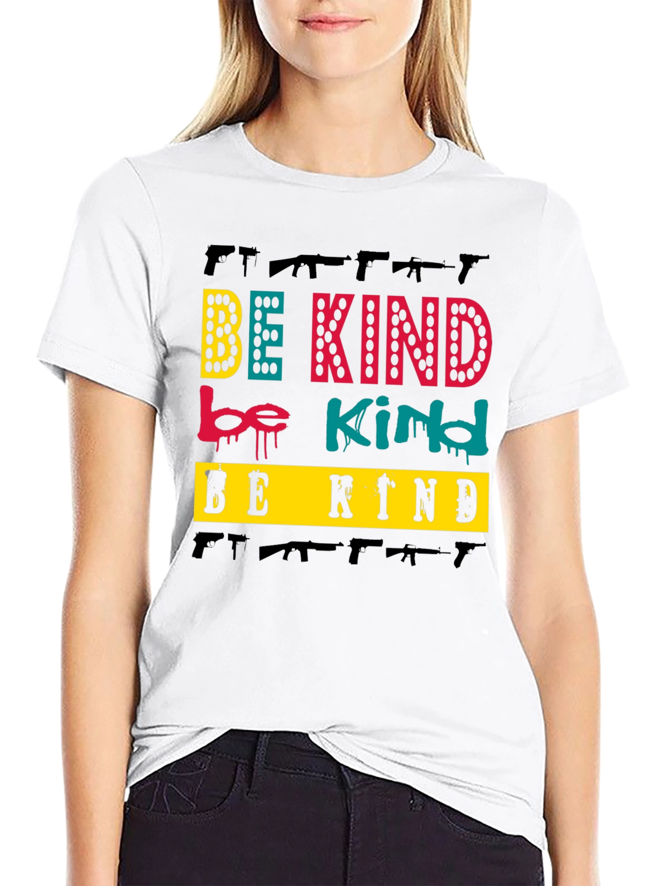 Black Be Kind T-Shirt Graphic Tee view 9