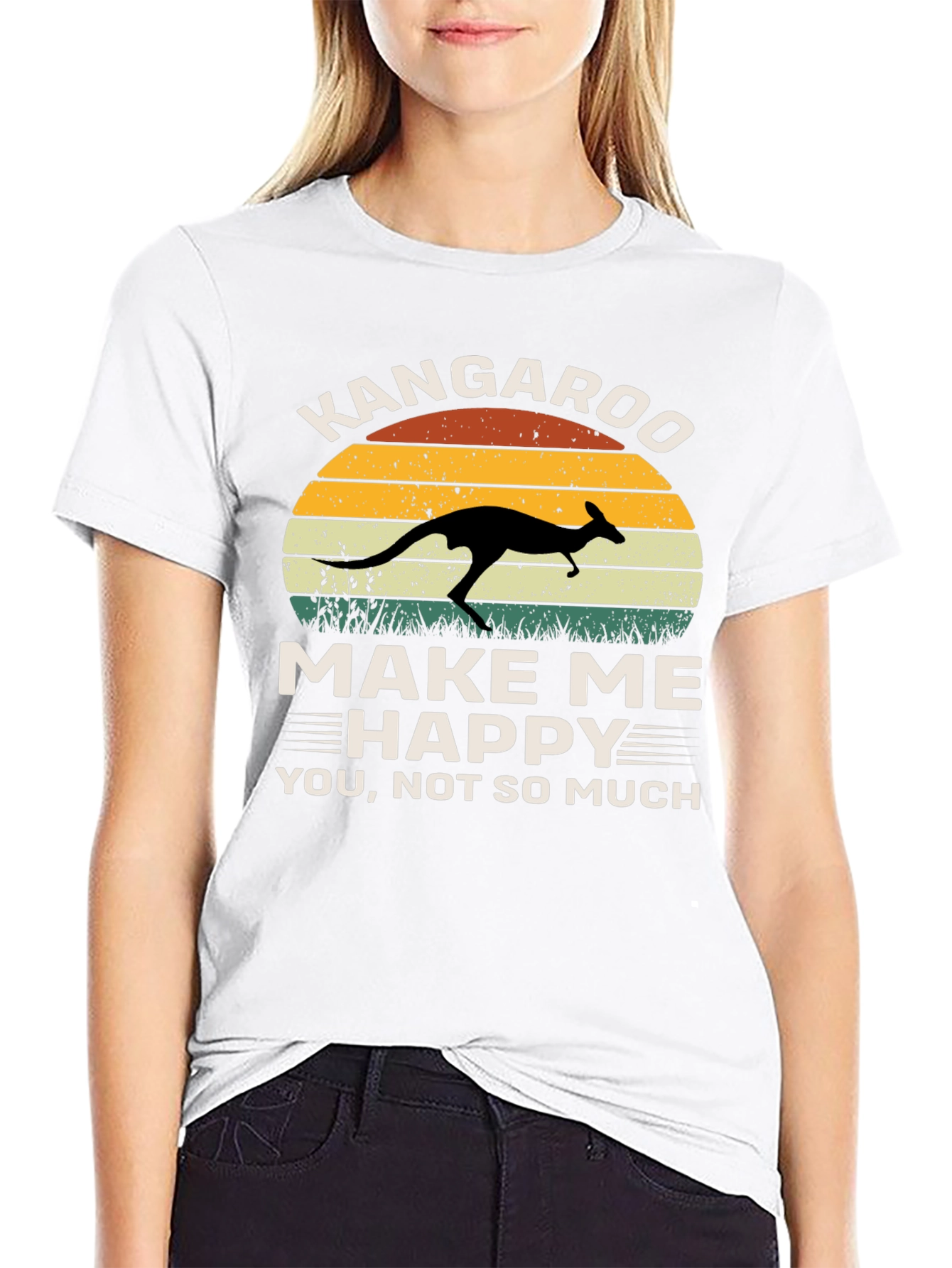 Black Kangaroo Make Me Happy Graphic Tee view 9