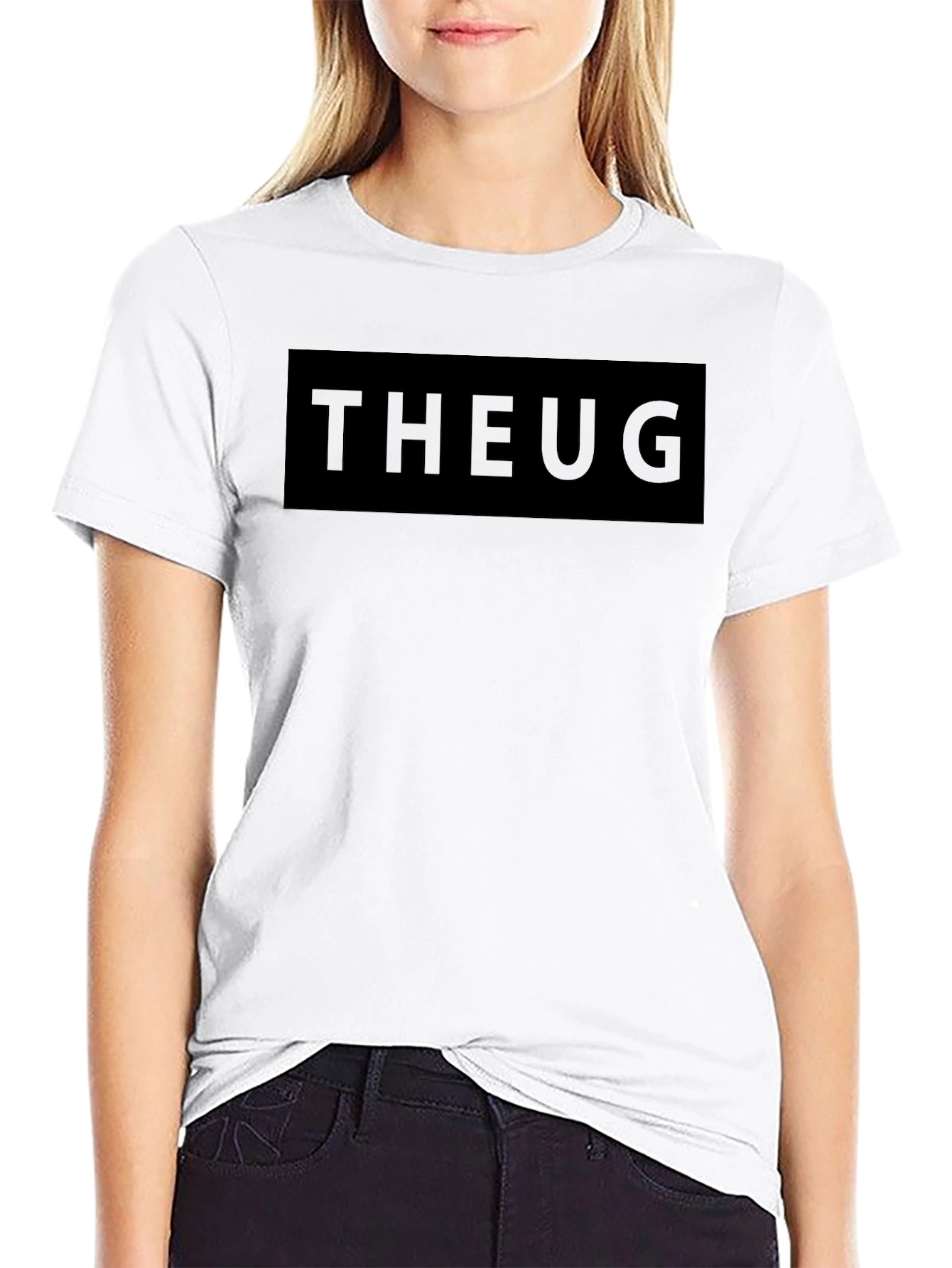 Black Minimalist THEUG Black Graphic Tee - Stylish Casual Wear view 9