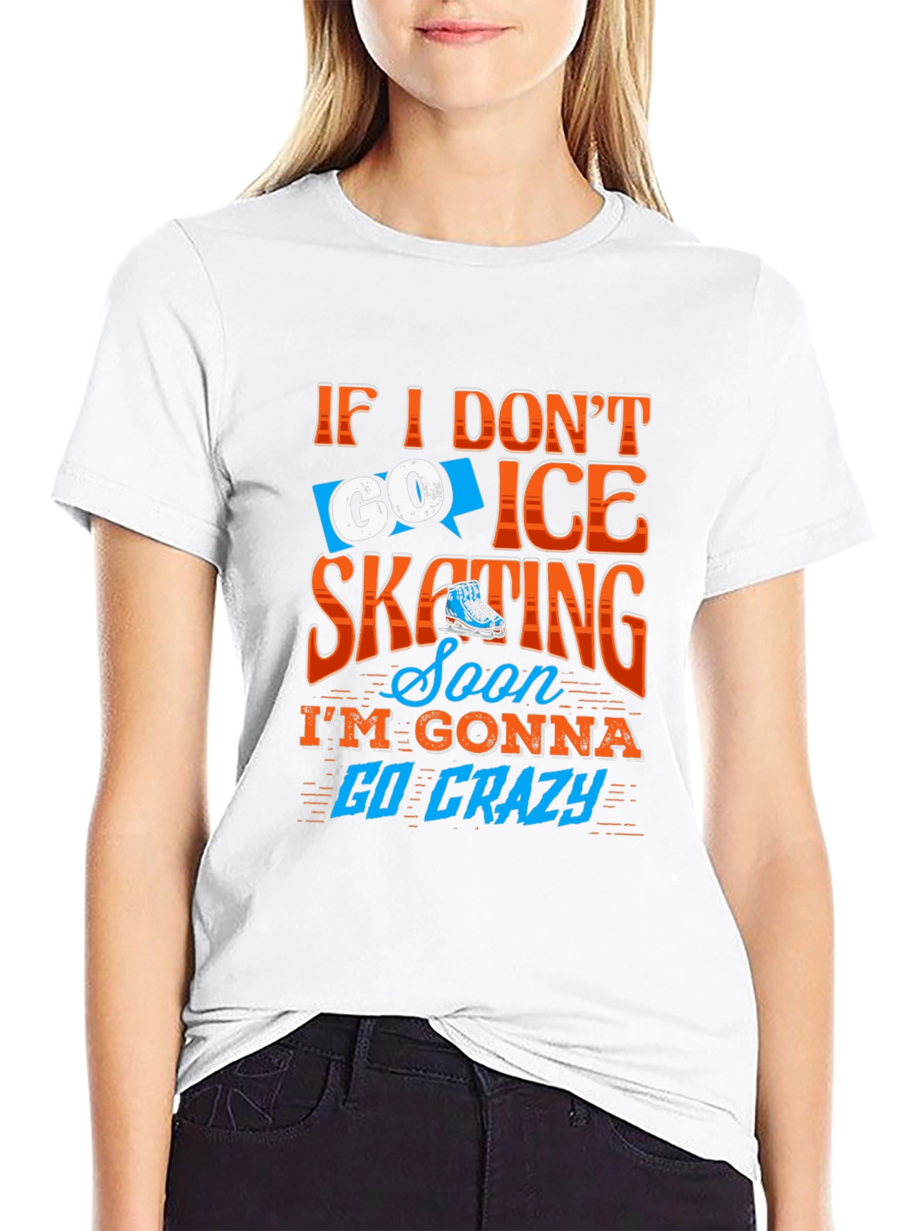 Black Ice Skating T-Shirt - Go Crazy Design view 9