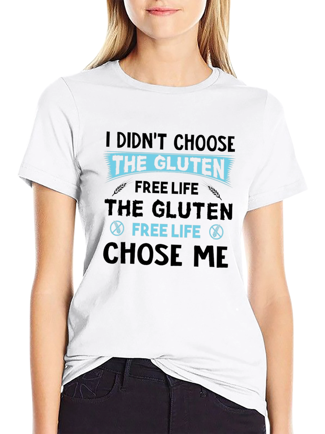 Black Gluten Free Life T-Shirt - Funny Foodie Tee view 9
