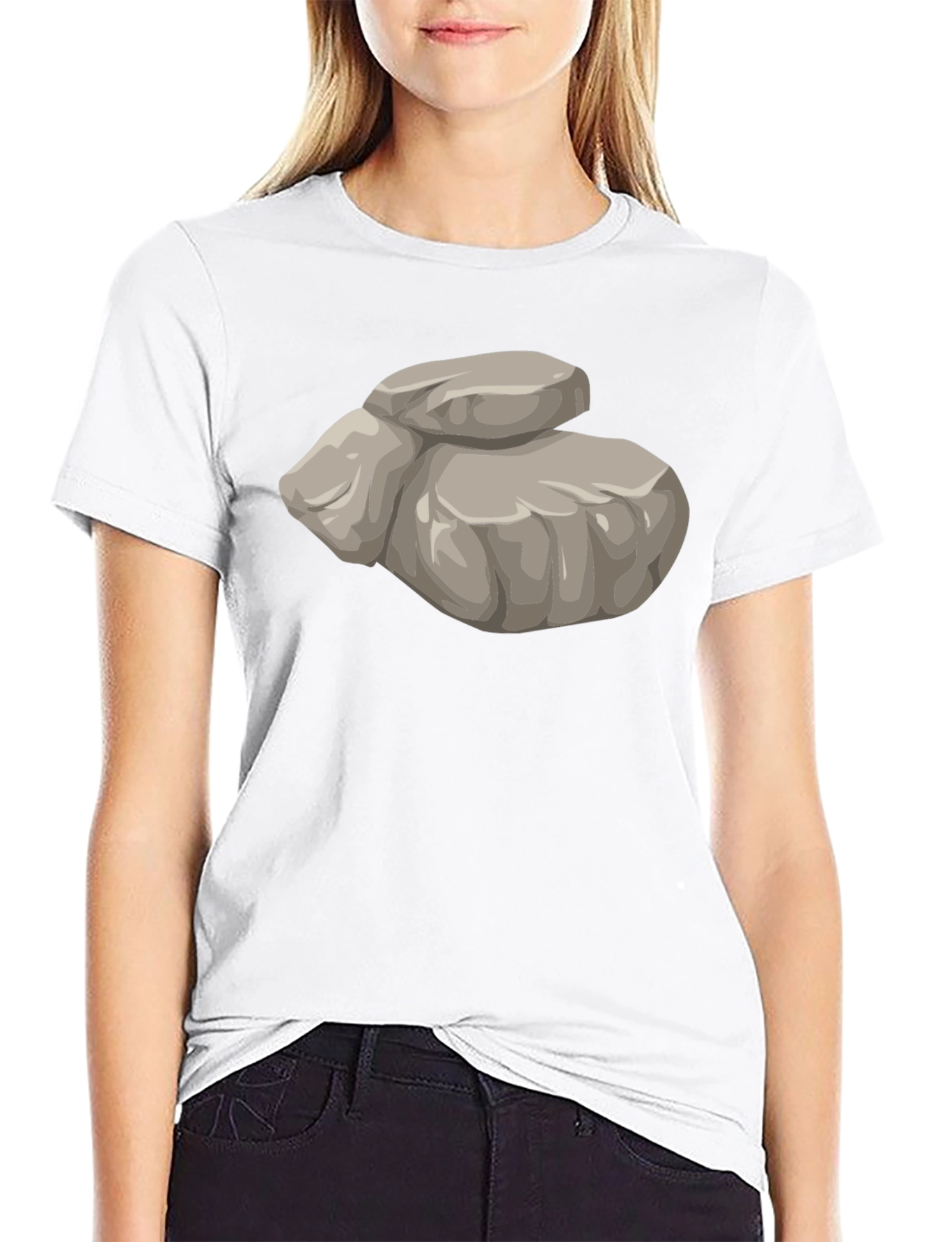 Black Funny Rock Pile Graphic T-Shirt - Black view 9