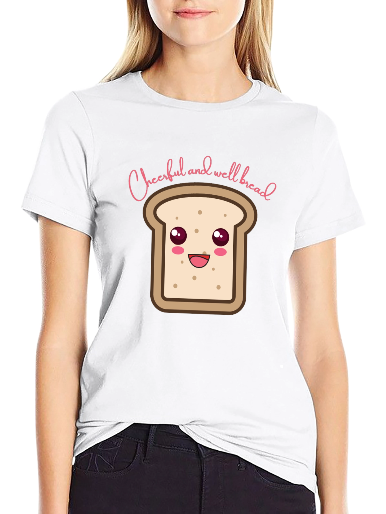 Black Cheerful and Well Bread T-Shirt - Black view 9
