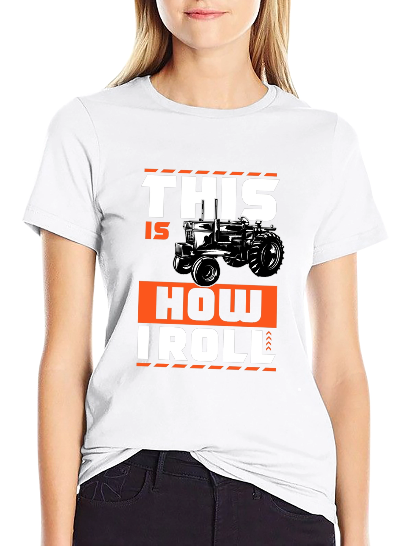 Black This Is How I Roll Tractor Graphic Tee view 9