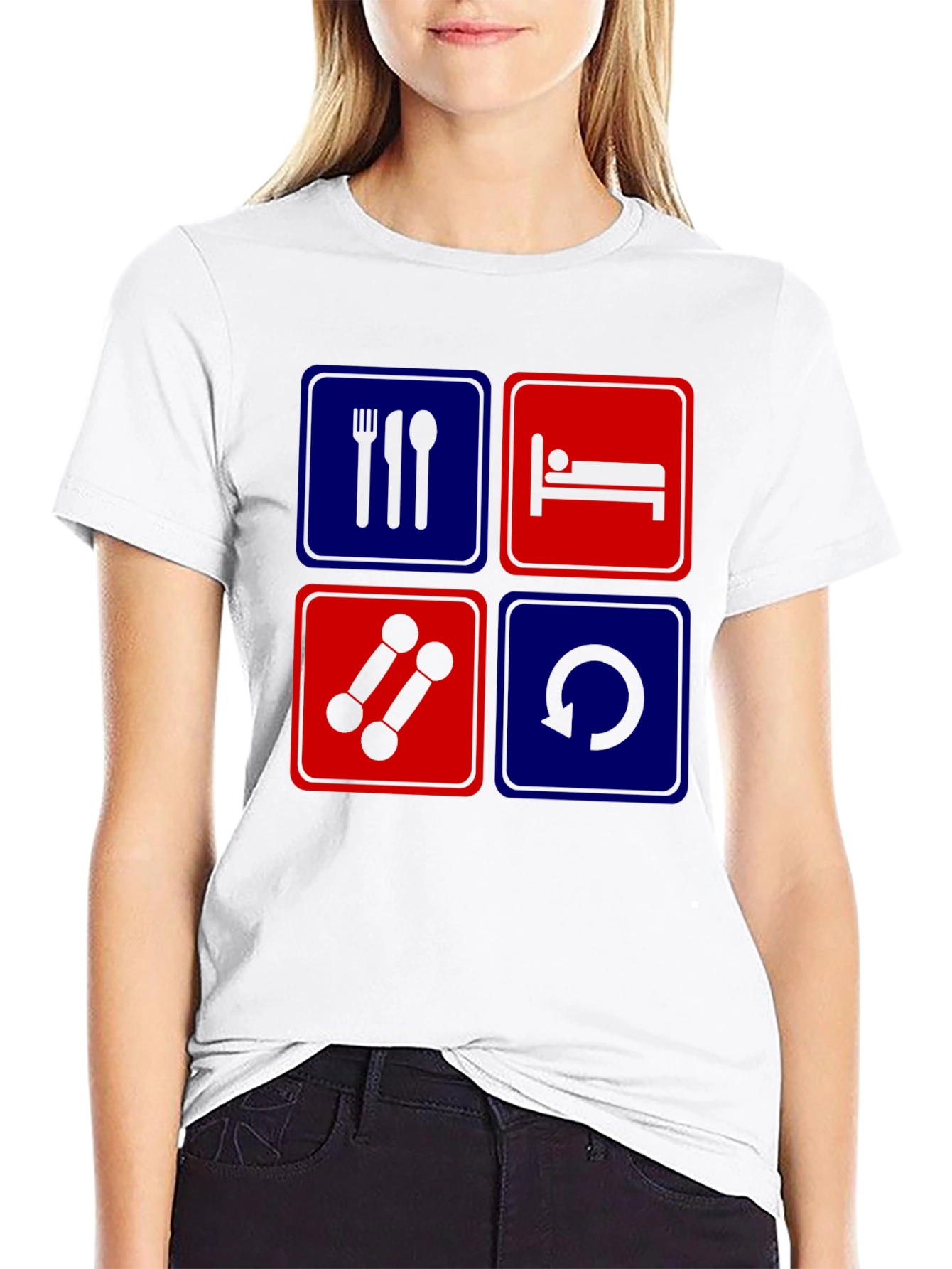 Black Eat Sleep Gym Repeat T-Shirt view 9