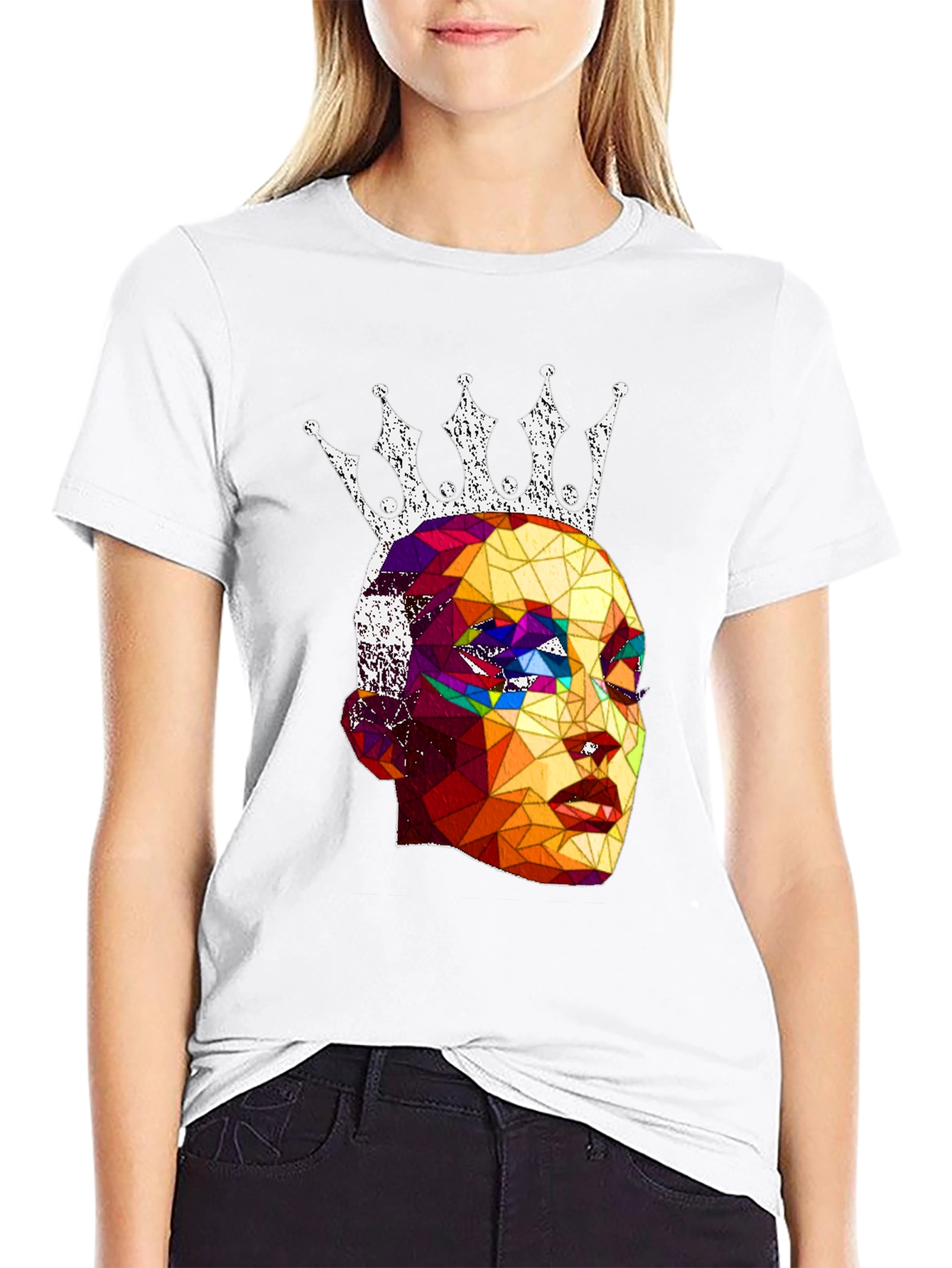 Black Geometric Queen Graphic T-Shirt - Stylish Unisex Tee view 9