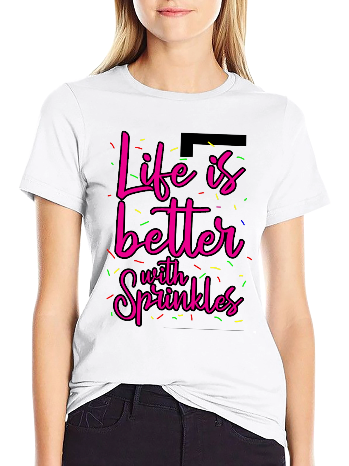 Black Life is Better with Sprinkles Graphic Tee view 9