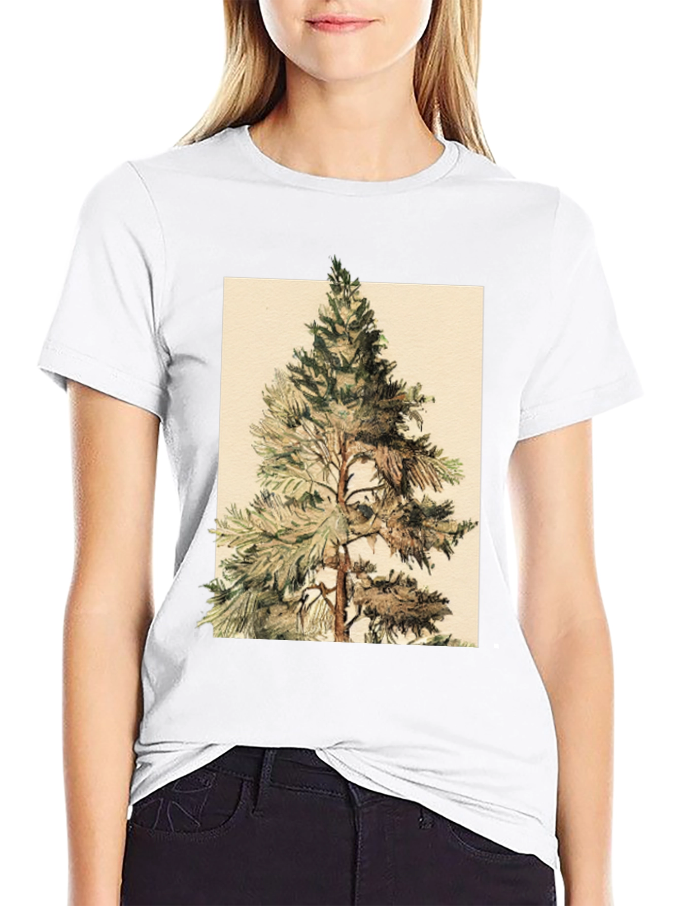 Black Pine Tree Graphic Tee - Nature Inspired Design view 9