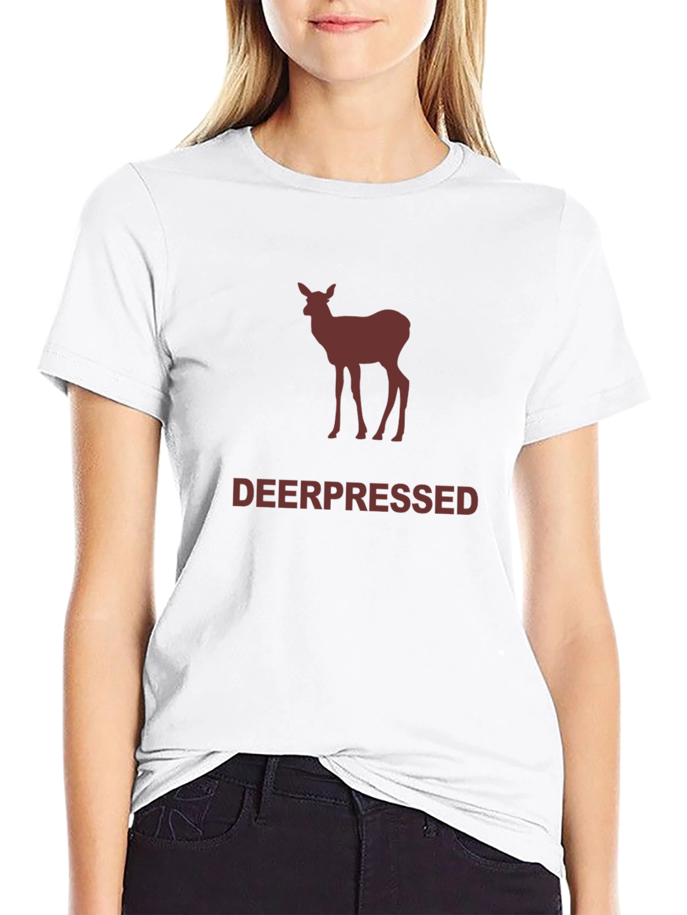 Black Deerpessed Men's Black Graphic T-Shirt view 9