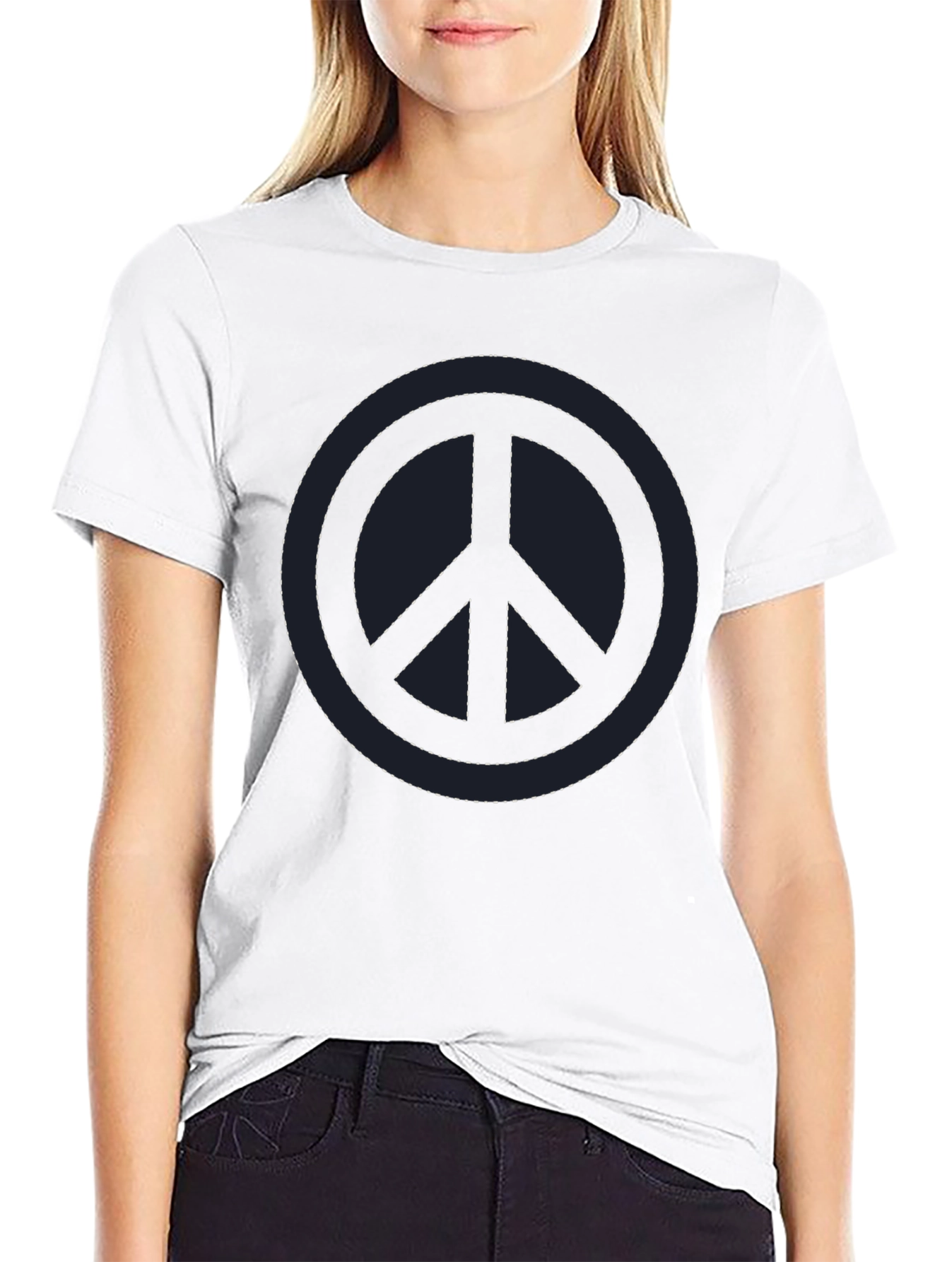 Black Peace Sign Graphic T-Shirt - Stylish Casual Tee view 9