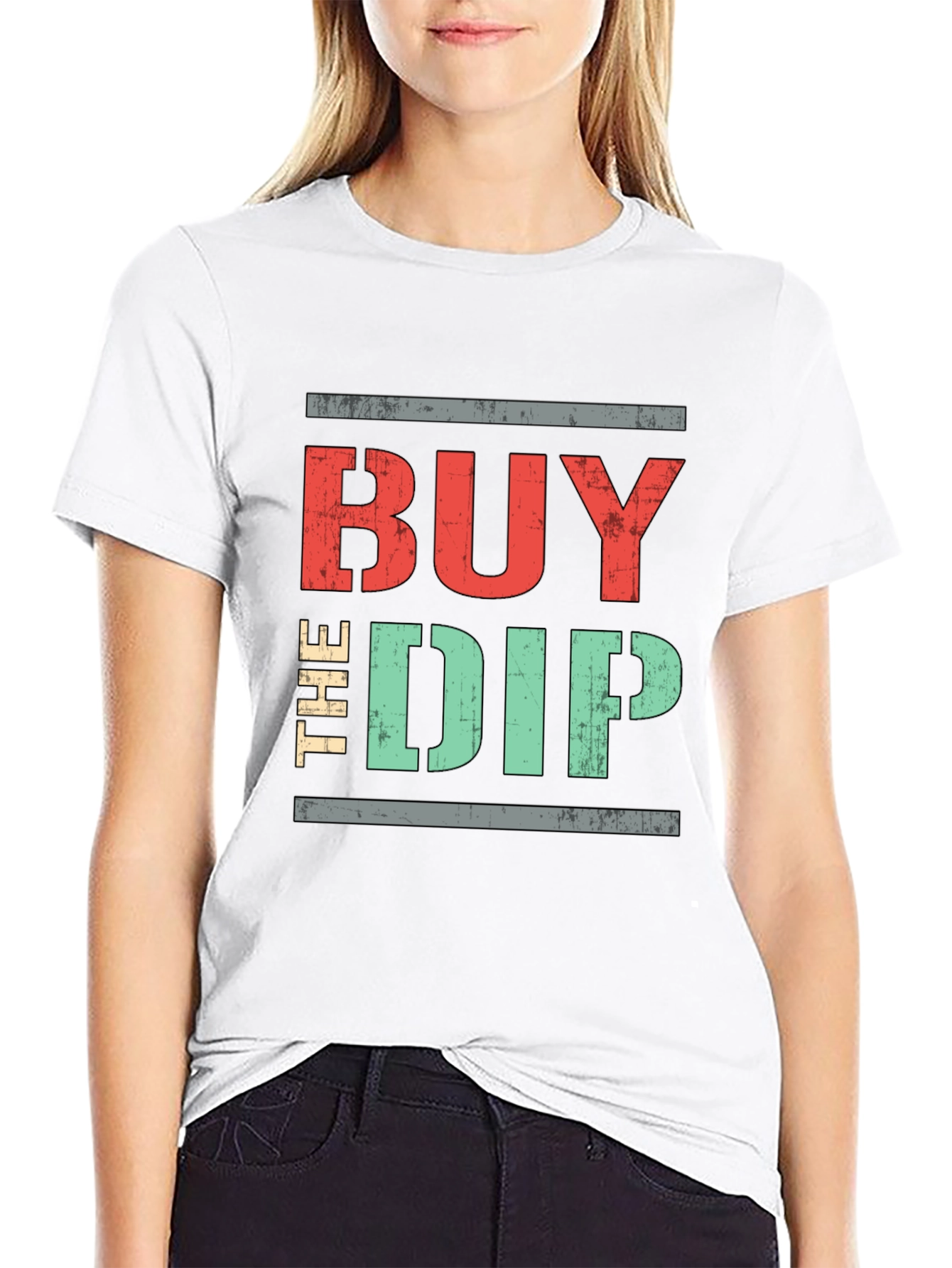 Black Buy The Dip Graphic Tee - Stock Market T-Shirt view 9