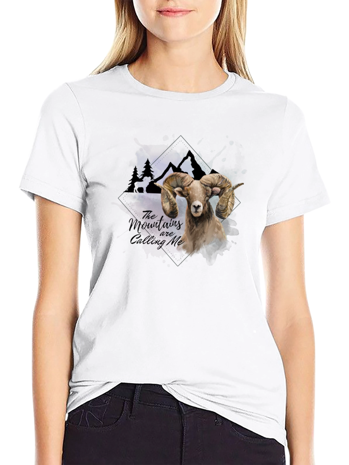 Black Mountains are Calling Me Ram Graphic Tee view 9