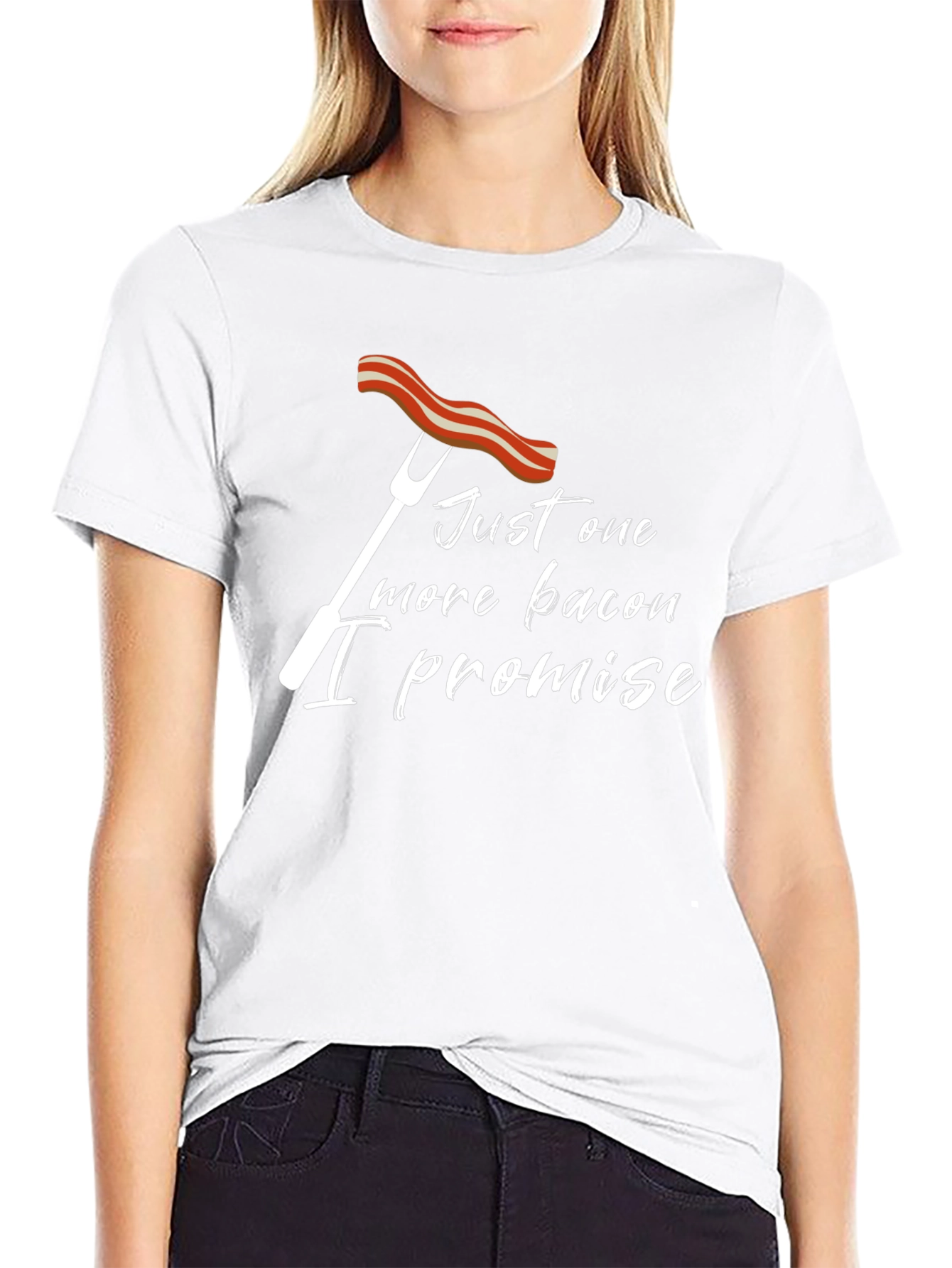 Black Funny Bacon Promise T-Shirt view 9