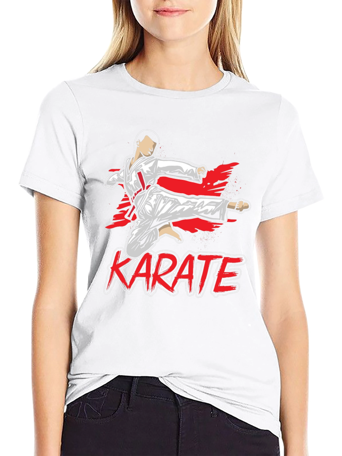 Black Karate Kick Graphic T-Shirt - Martial Arts Tee view 9