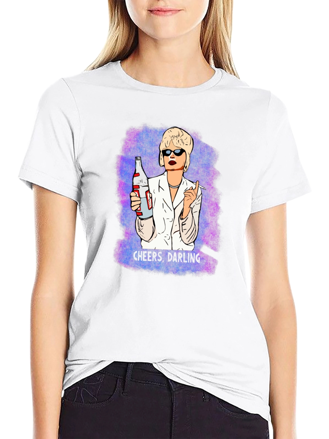 Black Cheers Darling Graphic T-Shirt - Novelty Tee view 9