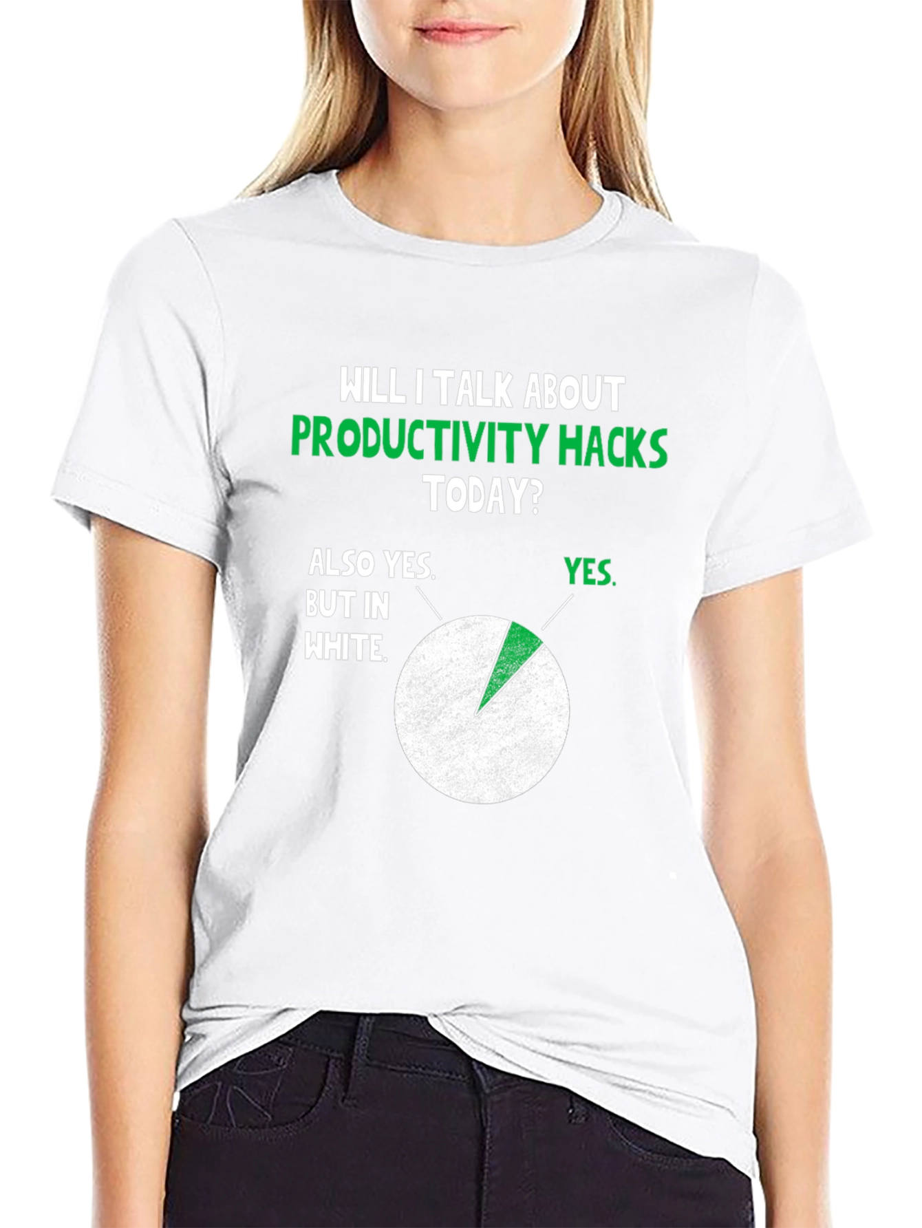 Black Productivity Hacks T-Shirt - Funny Graphic Tee for Work view 9