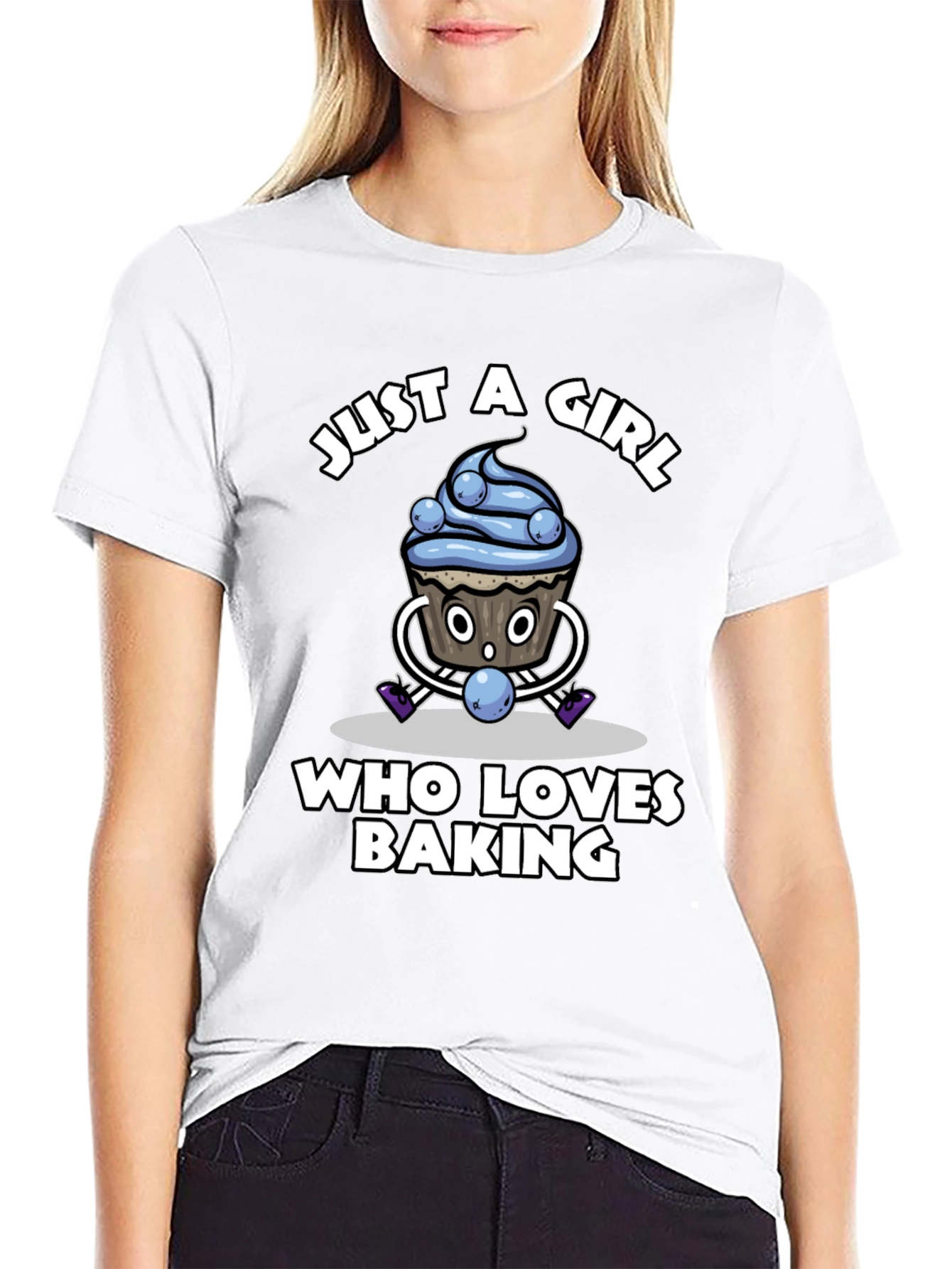 Black Just A Girl Who Loves Baking T-Shirt view 9