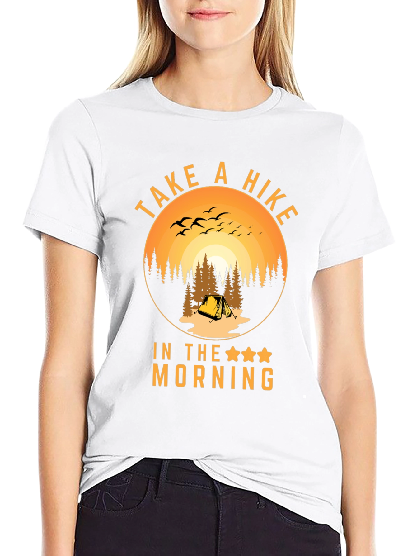 Black Take A Hike In The Morning T-Shirt view 9