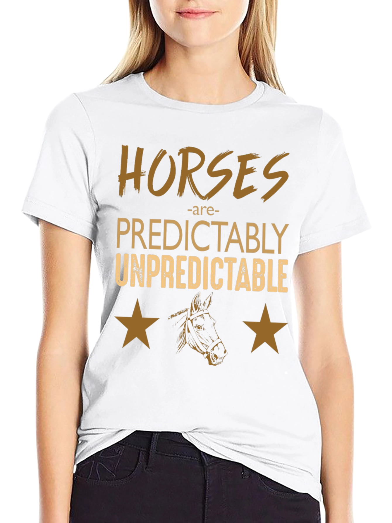 Black Horses Predictably Unpredictable Graphic Tee view 9
