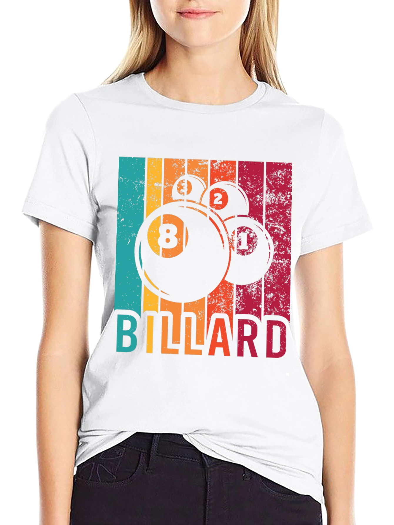 Black Retro Billiards T-Shirt - Vintage Pool Design view 9