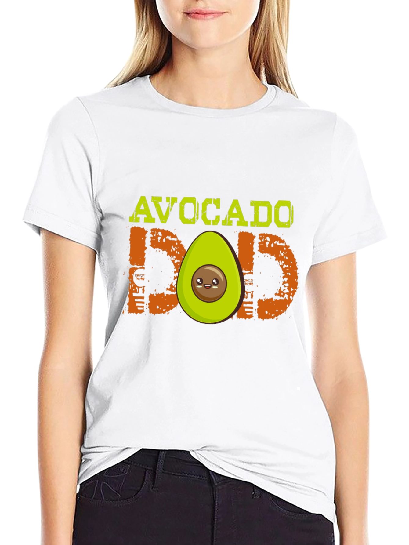 Black Avocado Dad Graphic T-Shirt - Black, Cute Design view 9
