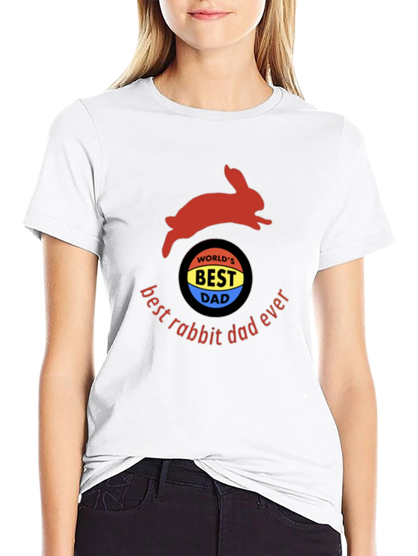 Black Best Rabbit Dad Ever T-Shirt view 9