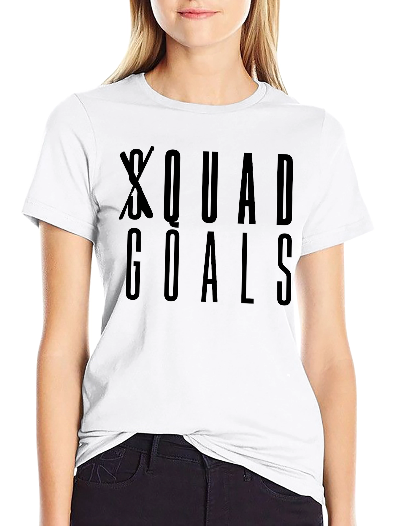 Black Squad Goals Black Crewneck T-Shirt view 9