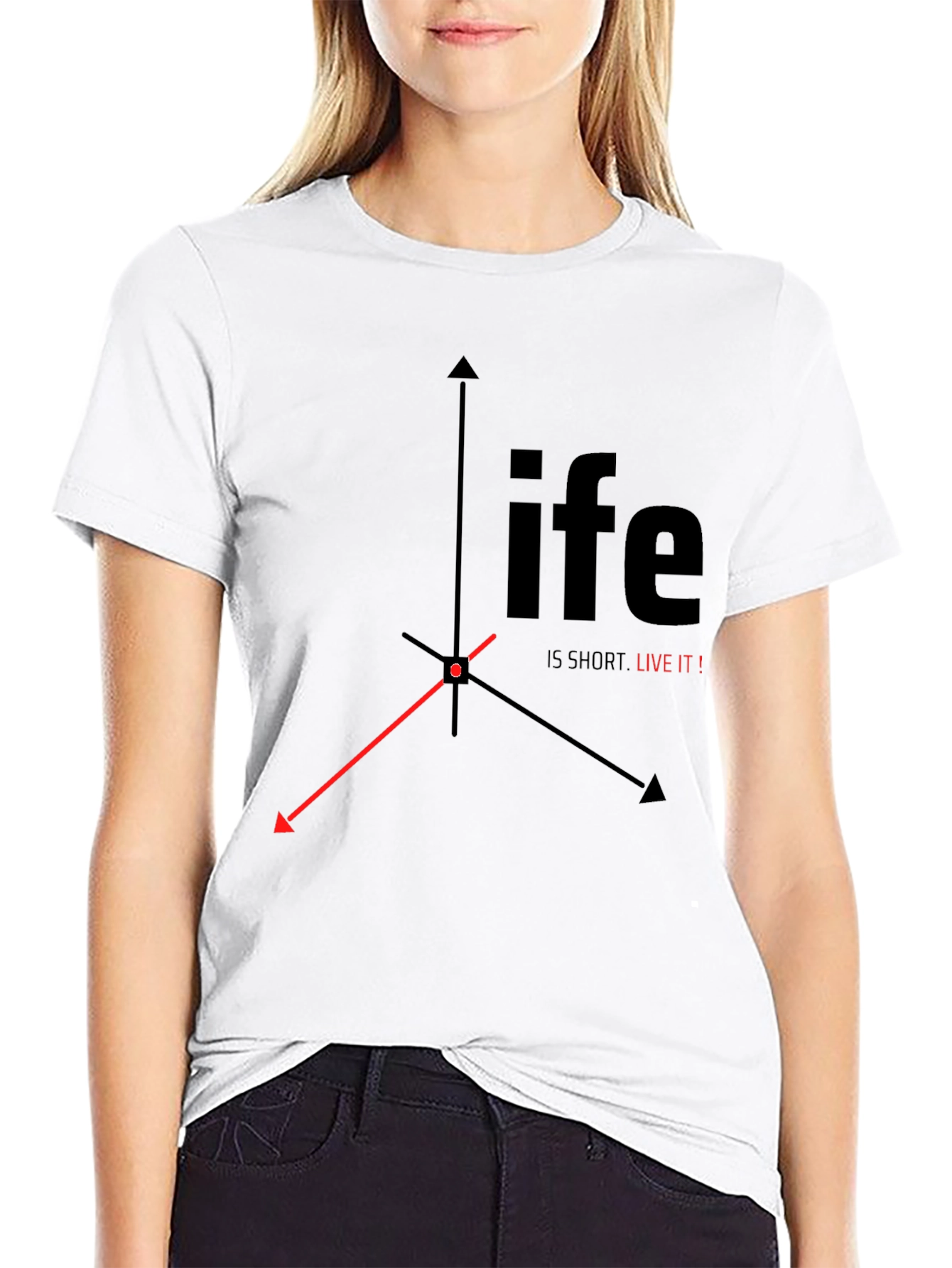 Life is Short, Live It! Black Graphic Tee - 9