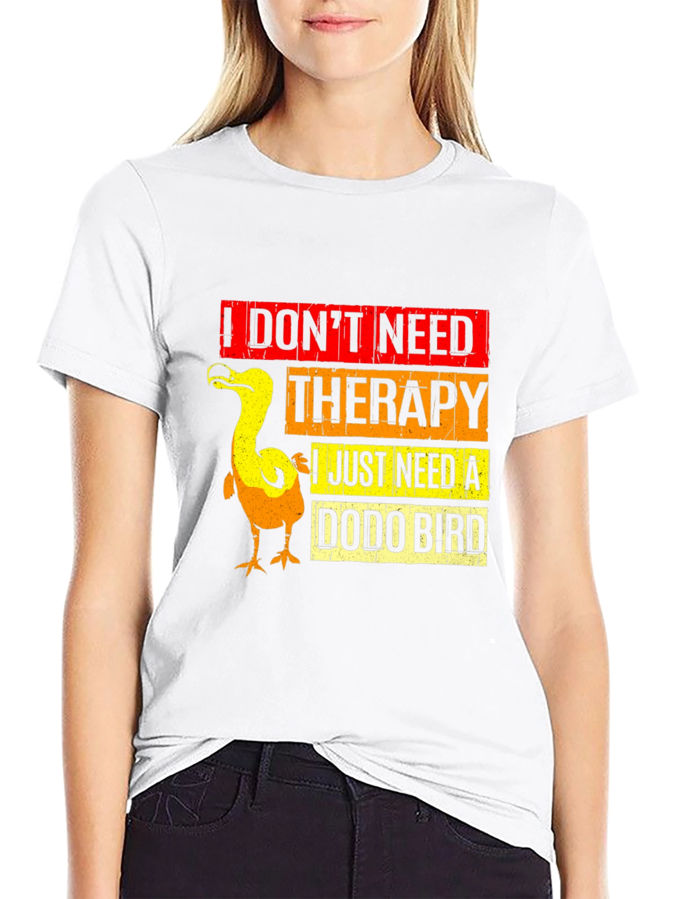 Black Dodo Bird Therapy T-Shirt, Funny Graphic Tee view 9