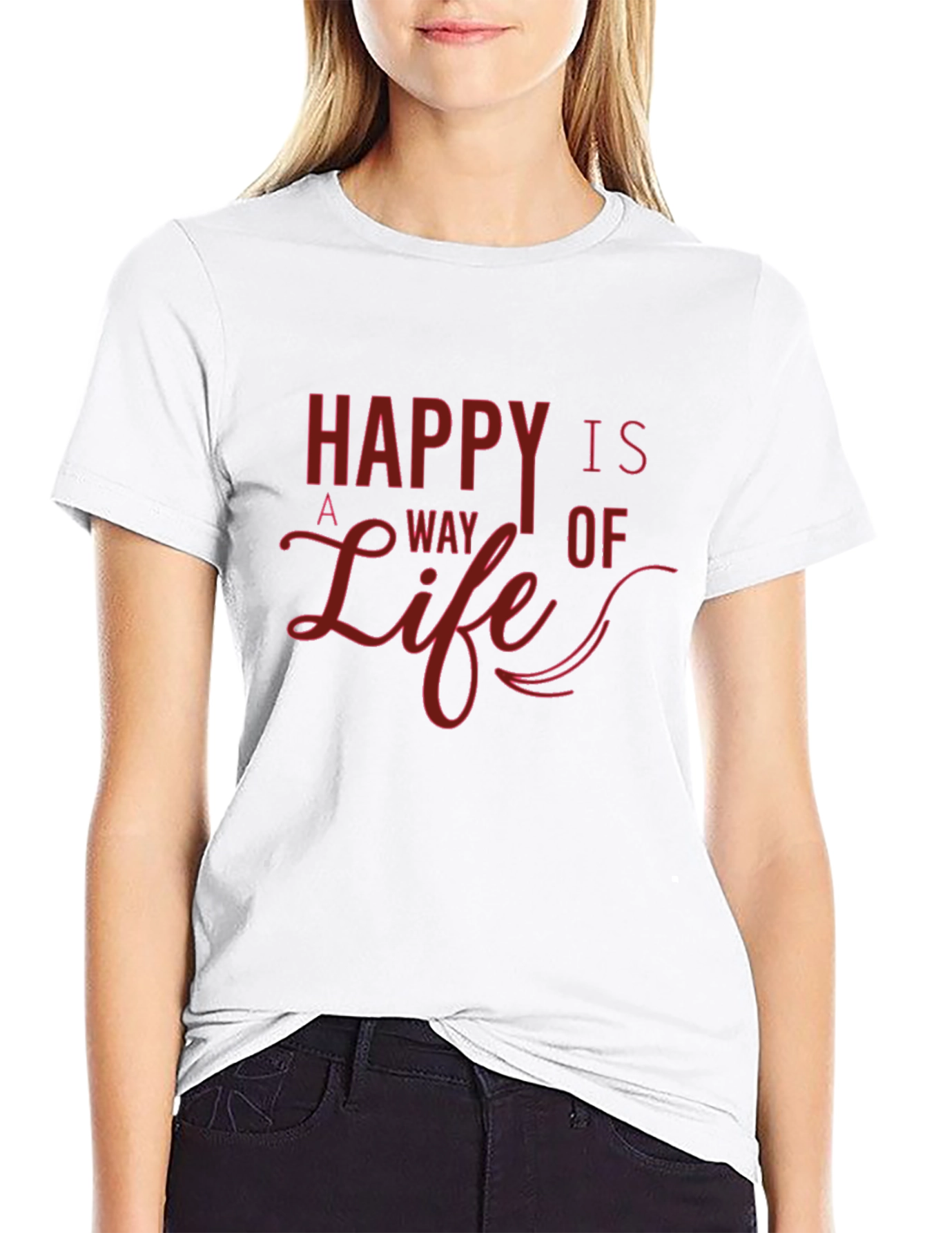 Black Happy is a Way of Life Graphic T-Shirt view 9
