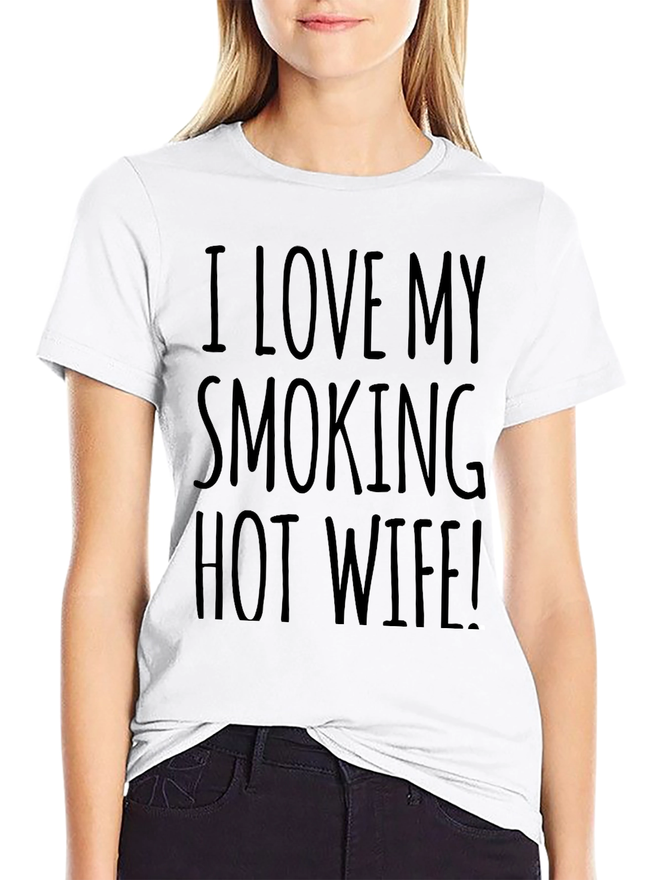 Black I Love My Smoking Hot Wife! Graphic Tee view 9