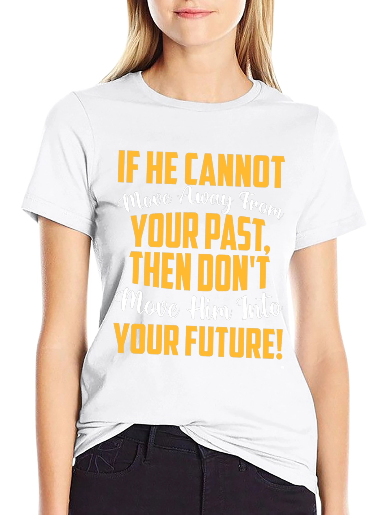 Black Motivational Graphic T-Shirt: Move Away From Your Past view 9