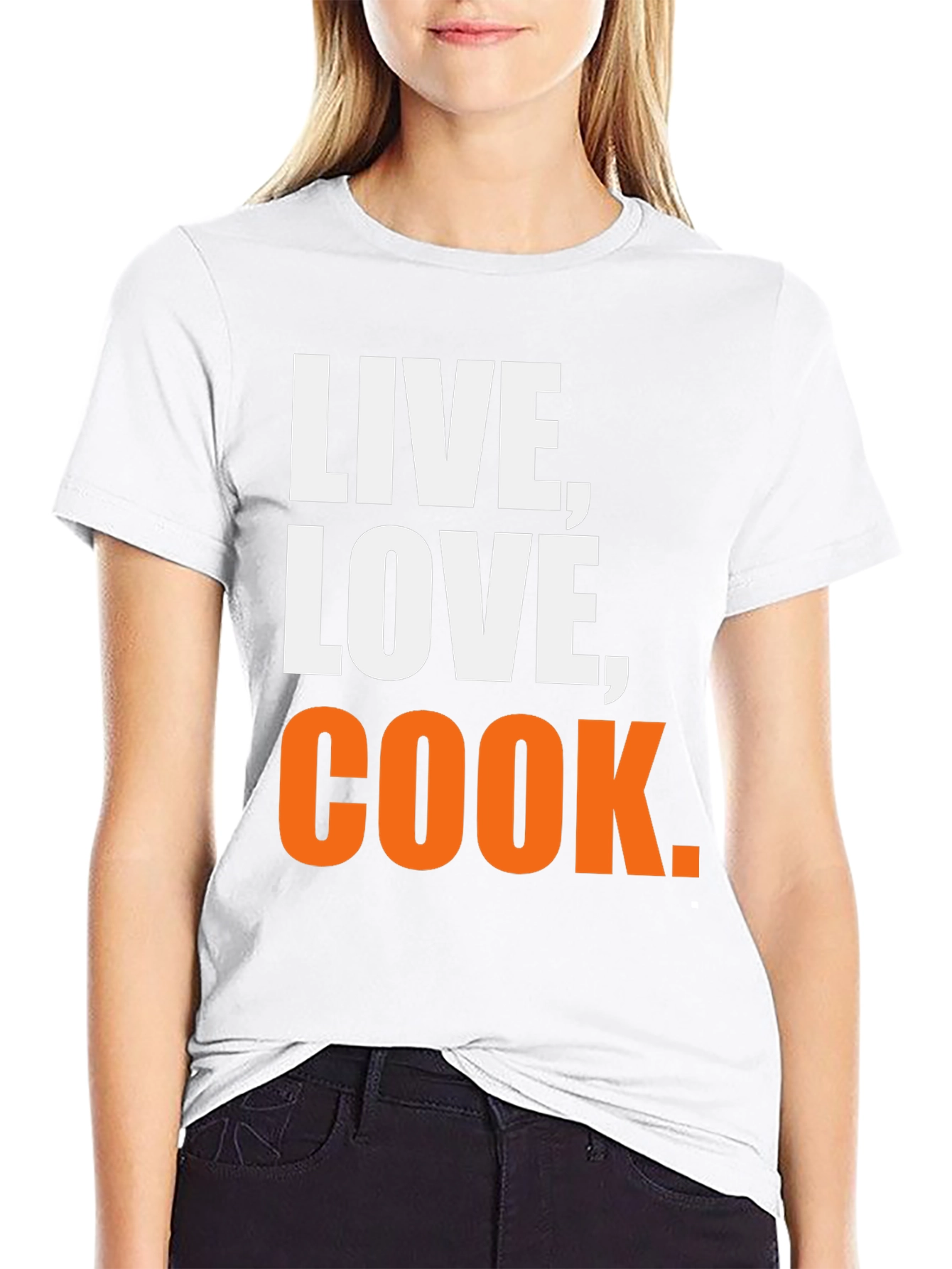 Black Live, Love, Cook Graphic T-Shirt view 9